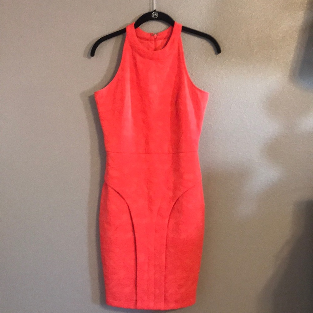 Orange fitted dress